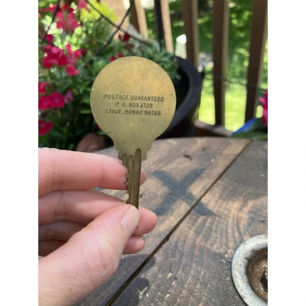 Vintage Kauai Surf Hotel Key Brass Room 554 Lihue Hawaii 1960s 1970s Tiki Era